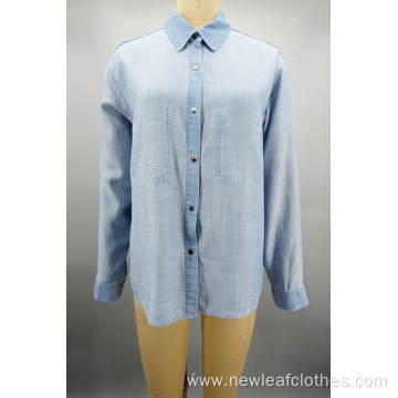 Long Sleeves Ladies Jeans Shirt